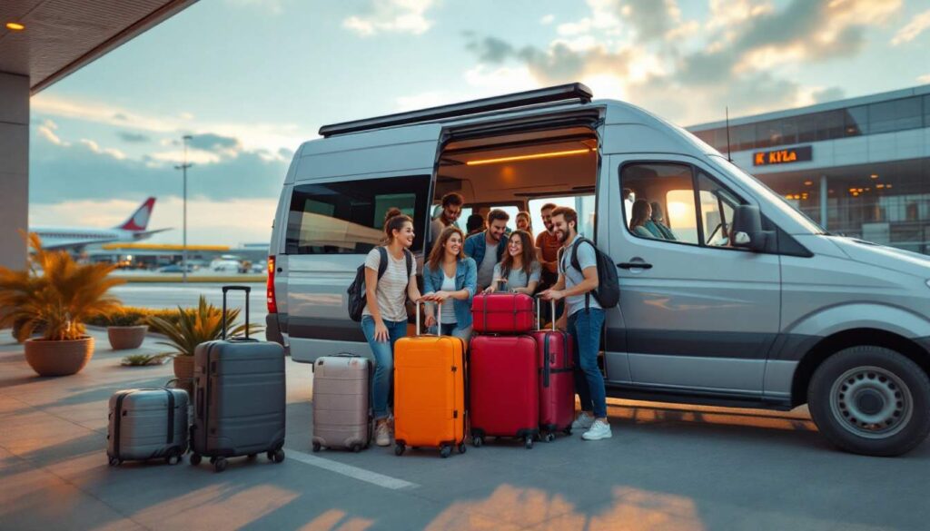 A photograph of a spacious and modern van parked outside klia