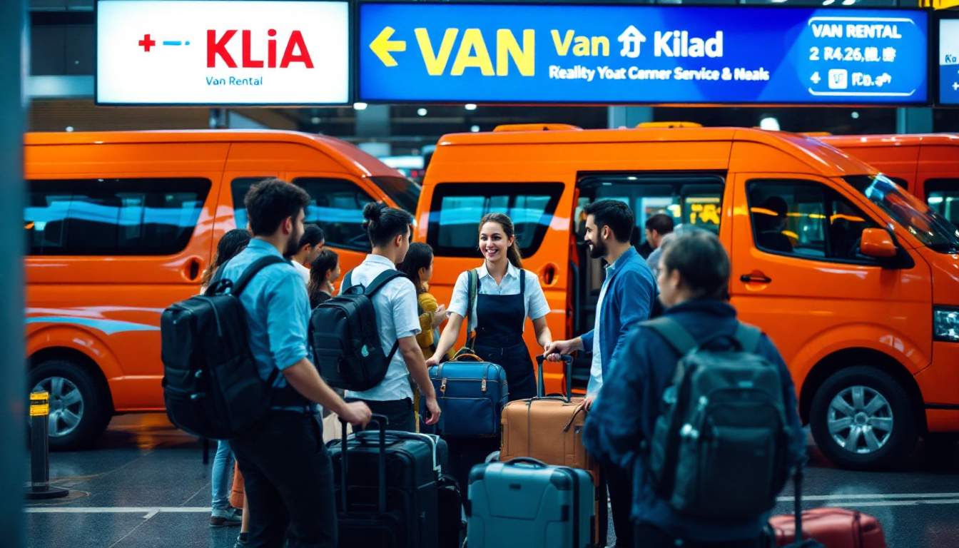 A photograph of a busy klia van rental service counter